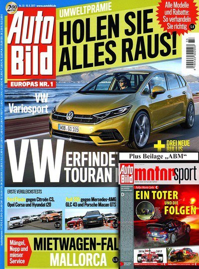 Zeitschrift Auto Bild + Auto Bild motorsport Abonnement mit Praemie