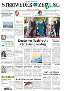 Titelblatt der Zeitschrift Die Lokalzeitung - STEMWEDER ZEITUNG