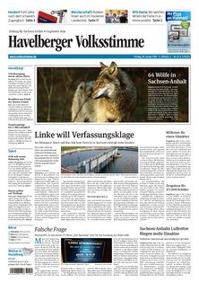 Titelblatt der Zeitschrift Havelberger Volksstimme